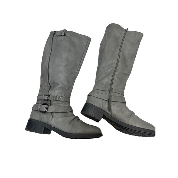 DREAM PAIRS Womens 11 Zipper Atlanta W Low Heel Buckle Riding Knee High Boot - Picture 3 of 16